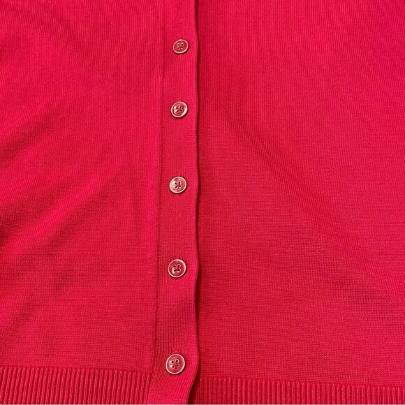Talbots Cranberry Color Button Down Cotton Blend Knit Cardigan Women's Size XS - Picture 4 of 14